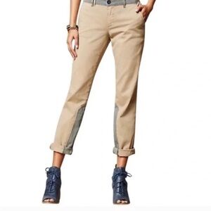 Pilcro and the Letterpress Hyphen Tan and Gray Striped Waist Pants